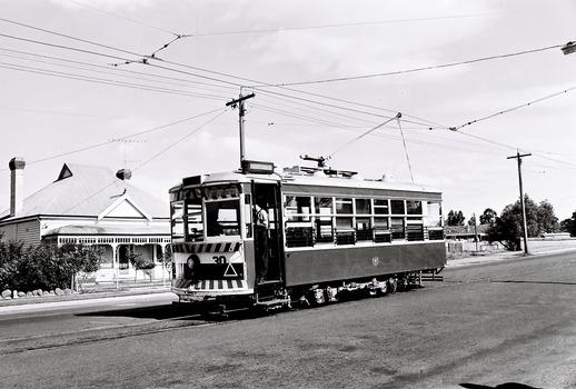 11147.8j No 30 has just crossed the Bendigo Creek in high St Golden Square