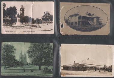 Postcard - Mabel Tully Collection: Four sepia postcards - tourist postcards of Adelaide, Hamilton QLD., Manangatang and Mildura, early 1900s