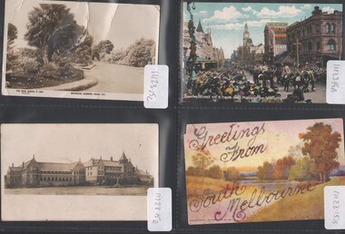 Postcard - Mabel Tully Collection: Four tourist postcards of Melbourne X 2, Colac & St Aidan's Orphanage, Bendigo, circa 1908