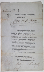 Certificate - George Josph Pittman Solicitor Certificate, 24/08/1855