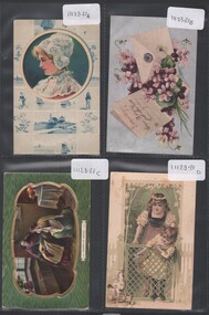 Postcard - Mabel Tully Collection: Three period postcards sent and delivered to Mabel; circa 1907. One postcard stamped and delivered to Mrs P. Davies sent from Violet, circa 1907