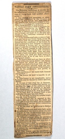 Ephemera - Newspaper cutting of Wattle Bark Regulations, 03/05/1884