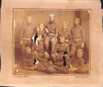 Photograph - Photograph of nine ?football players in uniform