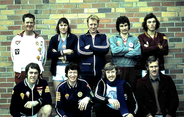 1974 Bendigo YMCA Volleyball Team at the Country Championships in the Latrobe Valley