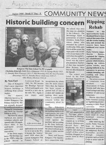 Newspaper - Edith Perry Collection: Kangaroo Flat State School no. 981; newspaper article Break O'Day August 2000, 2000