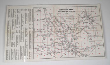 Map - Courtis-Cowling Collection: Railway Map Victorian lines, 1976