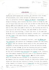 Audio - John Hattam recording on cassette and accompanying typed notes, August 1982