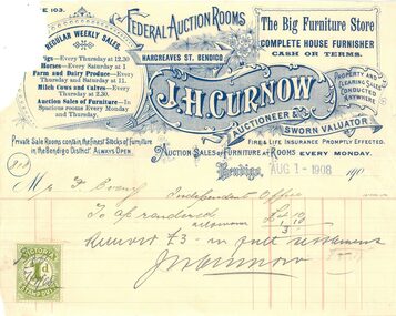 Ephemera - 11 x Invoices from various Bendigo businesses - Abbott & Co., Lunn, Every, Bickford, Curnow, Wise, Stilwell, Allan & Co., Watts