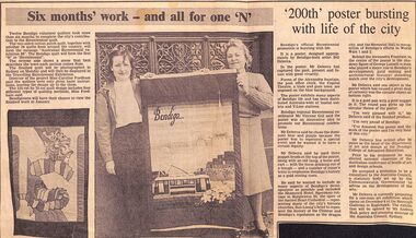 Newspaper - Articles about the Y Service Clubs Bicentennial quilt, 1987