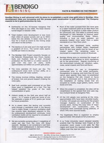 Document - Kangaroo Flat Gold Mine Collection: Bendigo Mine, Bendigo Mining NL, Unknown