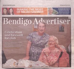 Newsletter - End of era for the Bendigo Y Service Club, 19.02.2024