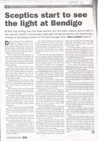 Document - Kangaroo Flat Gold Mine Collection: Bendigo Mining N.L, Ross Louthean, Editor, AusIMM Bulletin, Sceptics start to see the light at Bendigo, November/December 2005
