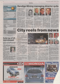 Newspaper - Kangaroo Flat Gold Mine Collection: Gold Miner in Crisis, Road to Nowhere, January 9, 2007