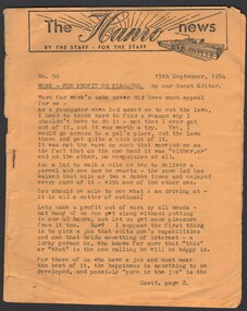 Newsletter - Skidmore Collection: The Hanro Newsletters 1954, 1954