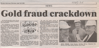Newspaper - Kangaroo Flat Gold Mine Collection: Bendigo Mining N.L, Bendigo Advertiser, 1999, 2001