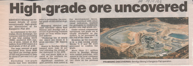 Newspaper - Kangaroo Flat Gold Mine Collection: Bendigo Mining N.L, Bendigo Advertiser, 1.4.1999