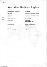 Document - Statement of Trade, Australian Business Register, 18.10.2000
