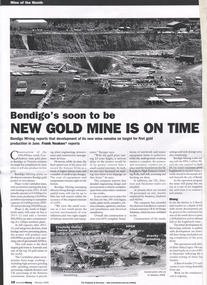 Newspaper - Kangaroo Flat Gold Mine Collection: Bendigo Mining N.L, Department of Conservation and Environment, February 2006