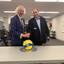 The Mayor of Bendigo Councillor Rod Fyffe at the 50th Anniversary of the Country Volleyball Championships in 2019, with Geoff Rietschel, the Executive Officer of Volleyball Victoria Inc.