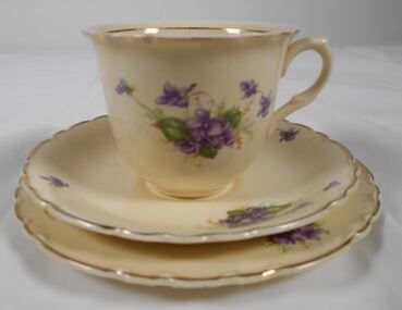Domestic object - John Perry Collection: Cup, Saucer and Side Plate