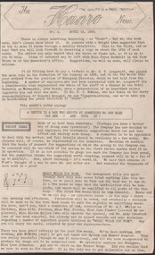 Newsletter - Skidmore Collection: The Hanro News No 1 April 1950, 1950