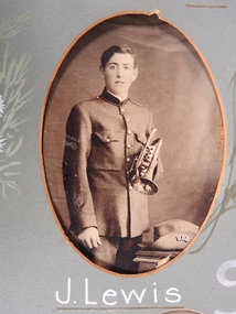 Photograph - Hopetoun Brass Band Member J. Lewis, Kalma, 14/02/1913