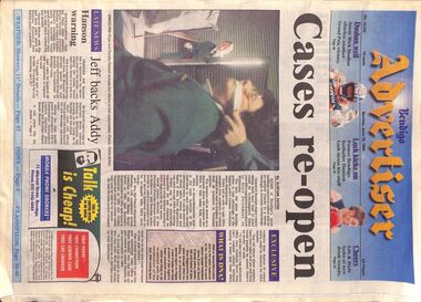 Work on paper - Bendigo Advertiser Tabloid Monday June 29 1998, 29 June 1998