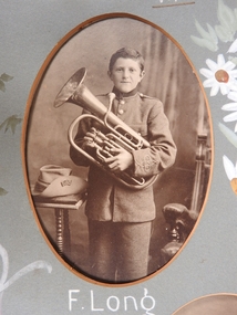 Photograph - Hopetoun Brass Band Member F. Long, Kalma, 14/02/1913