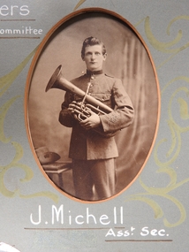 Photograph - Hopetoun Brass Band Member J. Michell, Kalma, 14/02/1913