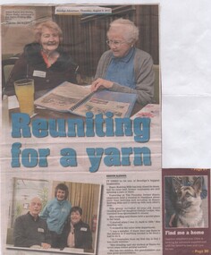 Newspaper - Skidmore Collection: Bendigo Article, Thursday 8 August 2013 - Reunion of Handro Knitwear staff, 2013