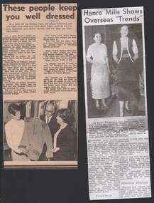 Ephemera - Skidmore Collection: newspaper articles on Hanro & John Brown, fashion trends, circa 1969, 1969