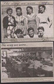 Newspaper - Skidmore Collection: Hanro staff at work newspaper cuttings from Bendigo Advertiser, 1947