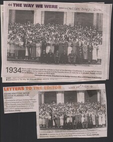 Newspaper - Skidmore Collection: 1934 Hanro reunion - newspaper cuttings from Bendigo Advertiser, 1934