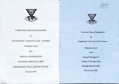 Document - Y Service Club of Eaglehawk Annual Changeover Brochures