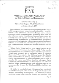 Document - William Charles Vahland, 2014, 2018
