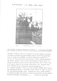 Document - George William Knight, Australian Orchid Foundation, 16.10.2003