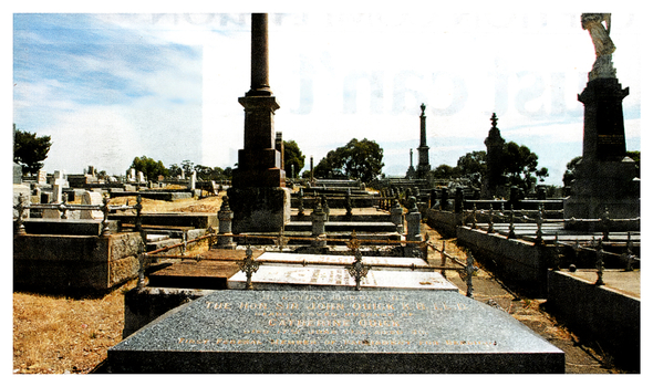 Colour Photo of The Grave of Sir John Quick, the federal member for Bendigo 1901-1913, died 1932