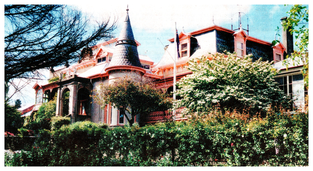 Coloured photo of the impressive Fortuna Villa and surrounding gardens