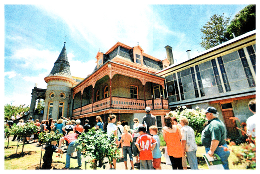 Colour Photo of Hundreds queueing to get glimpses of Fortuna