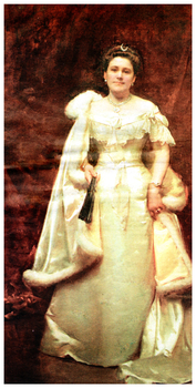 Colour Photo of Edith Lansell, the housekeeper who became mistress of the house, courtesy of the Bendigo Art Gallery.