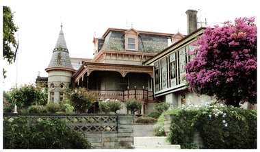 Colour Photo of Fortuna, once home to the Lansell family, Fortuna Villa is now occupied by the Department of Imagery and Geospatial Organistion mapping unit, and apparently, some apparitions