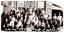 Black and white photo of the class of 1930 at Marong Primary School with two of the Lansell descendants.