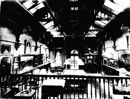 Black and White photo of the games room complete with Billiard Table