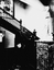 Black and White photo of the staircase and statue