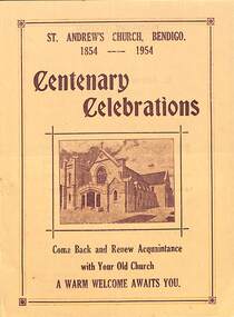 Programme - Skidmore Collection: Program for the centenary (1854 1954) of the Presbyterian Church in Bendigo, 1954