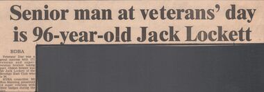 Newspaper - Jack Lockett Collection: Five Newspaper cuttings referring to Jack Lockett