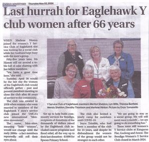 Document - Last hurrah for Eaglehawk Y club women after 66 years, 2019