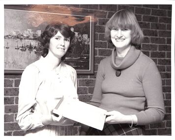 Photograph - Jennifer Cameron handing over the Charter to Joyce Lowe 1993, 1973