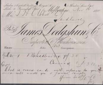 Administrative record - Abbott Collection: Receipts for purchases by J.H. Abbott & Co.in 1881, 1881