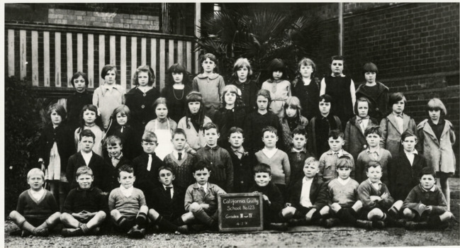 California Gully Primary School Pupils Black and White Photo Grades 3 to 4 1931